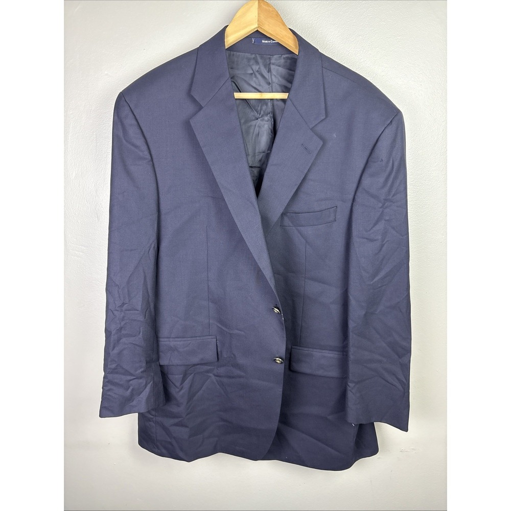 Polo Ralph Lauren University Blue Blazer Size 46R Gold Buttons Vintage 100% Wool